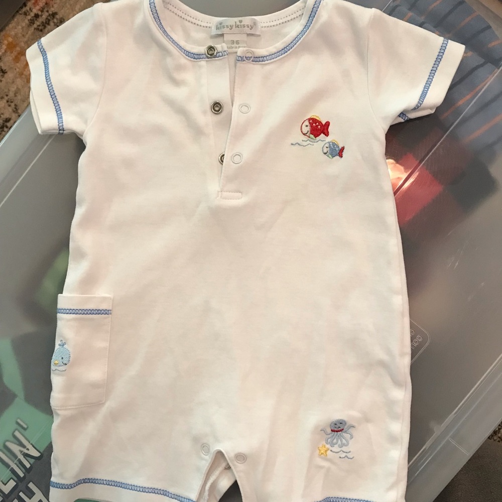 Lot of 8 summer newborn and 0-3 month boys clothes